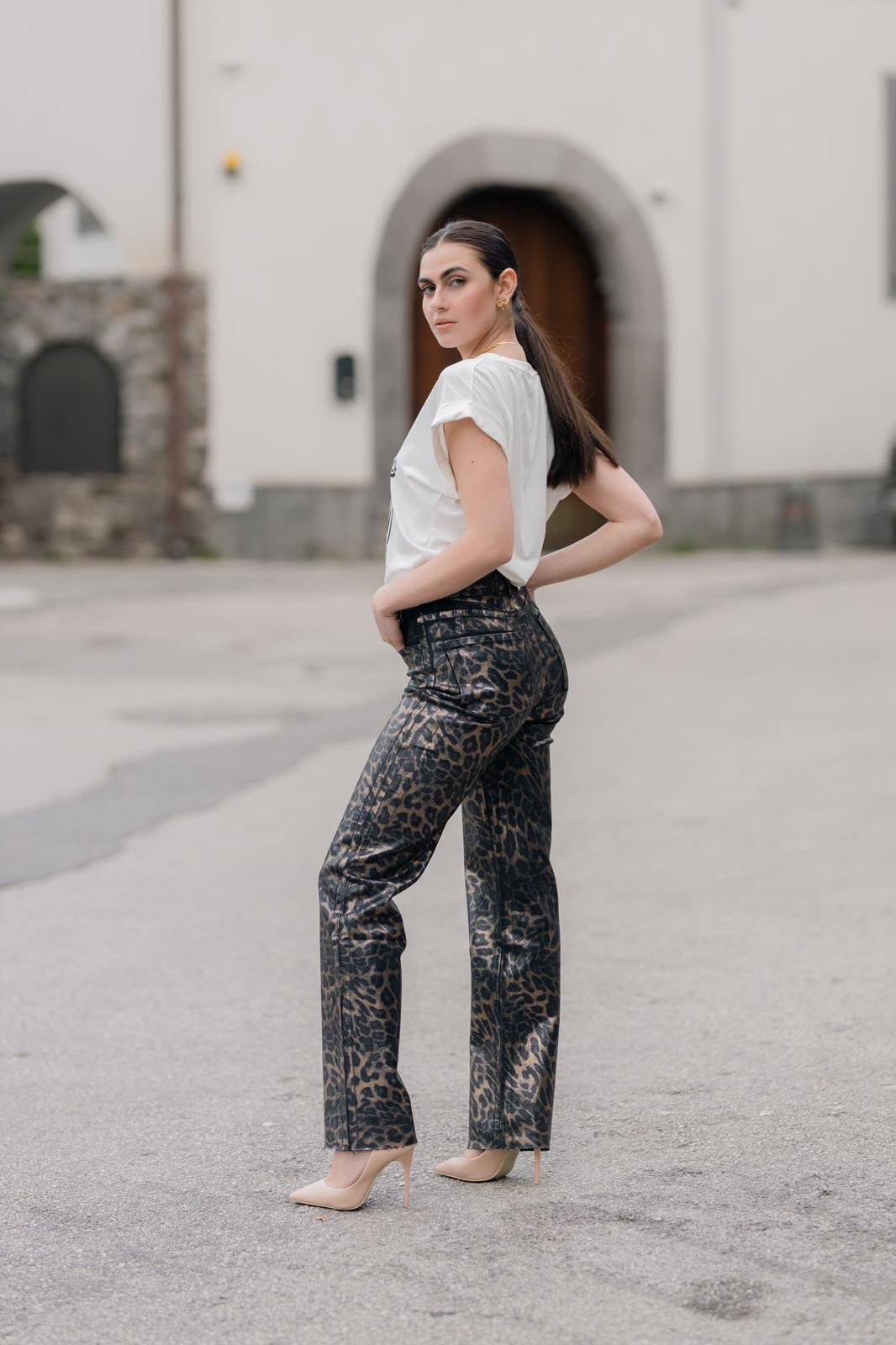 Jeans cargo animalier