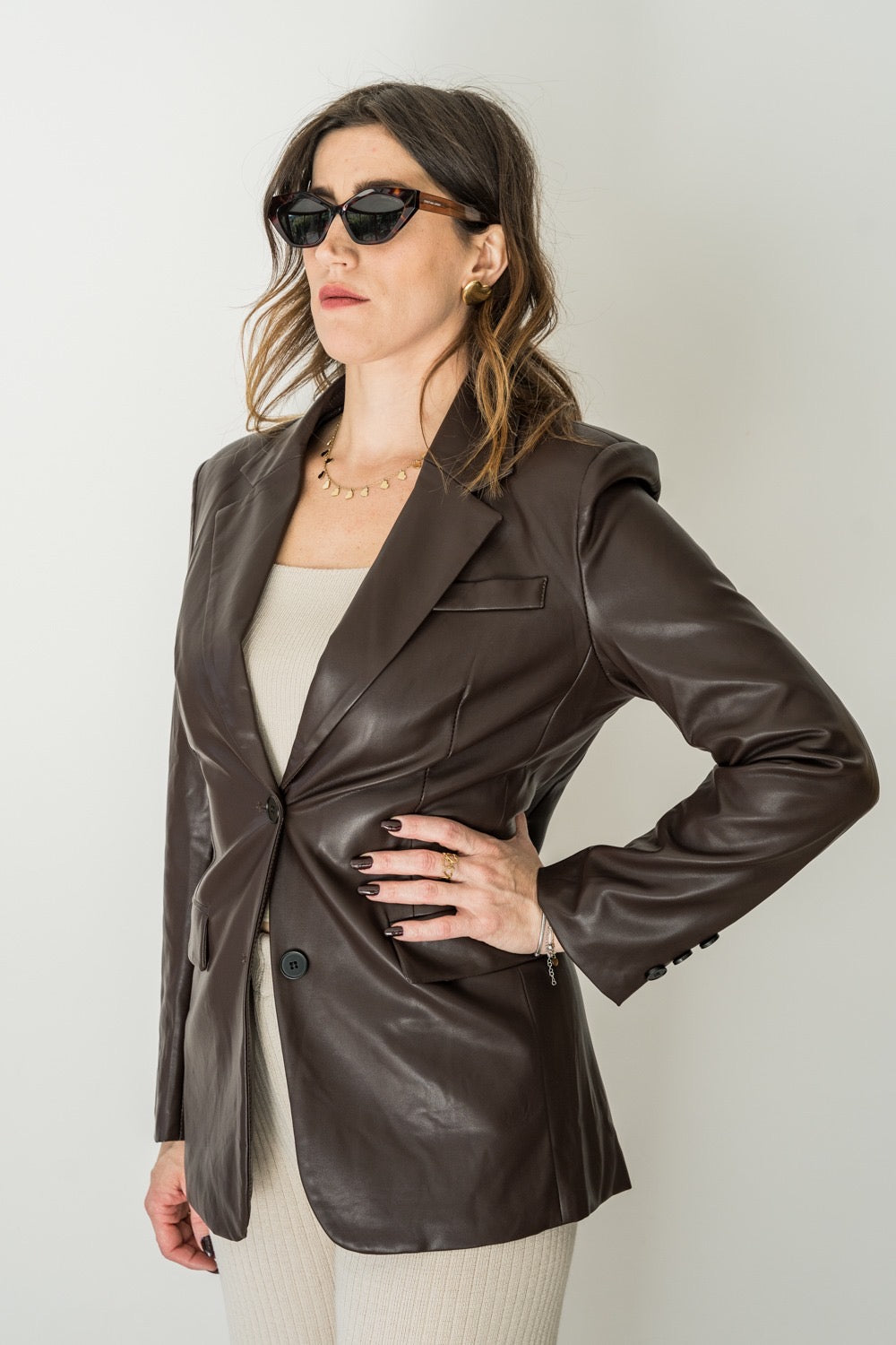 GIACCA ECOPELLE MARRONE