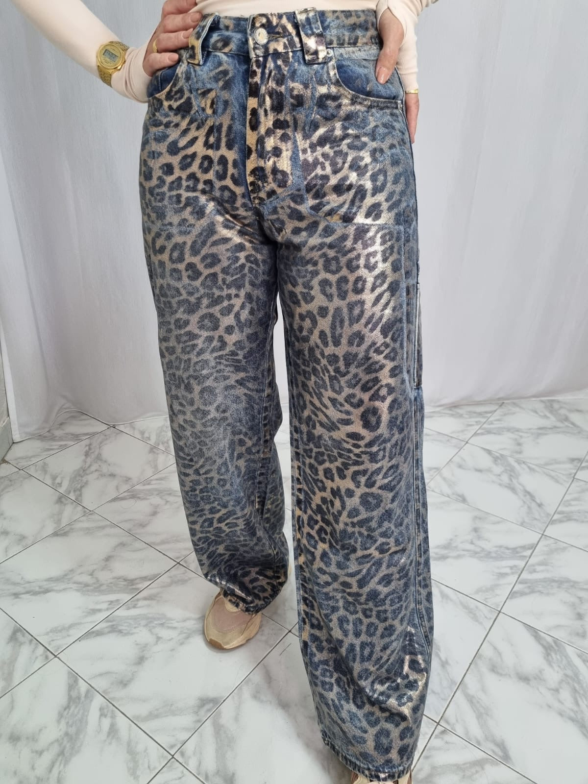 Jeans Cargo Laminato