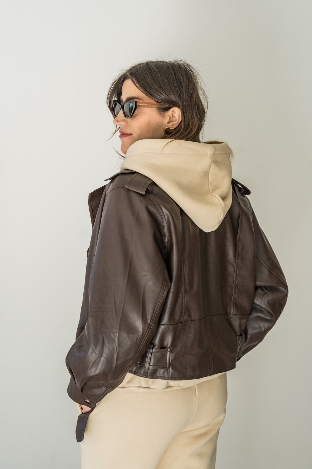 CHIODO ECOPELLE MARRONE