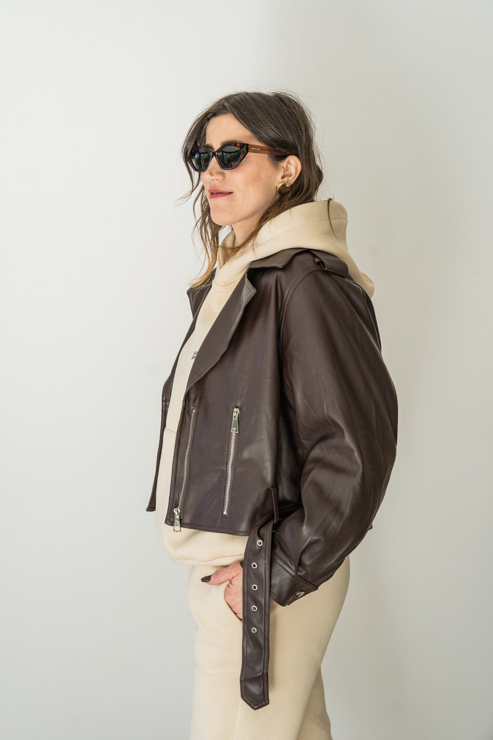 CHIODO ECOPELLE MARRONE