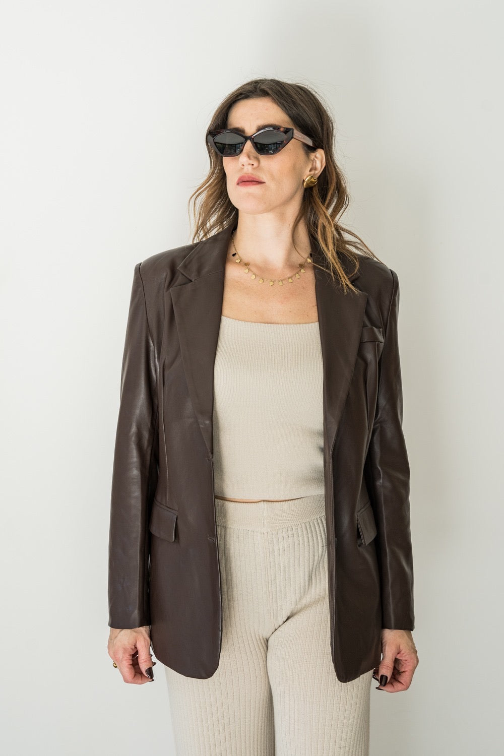 GIACCA ECOPELLE MARRONE