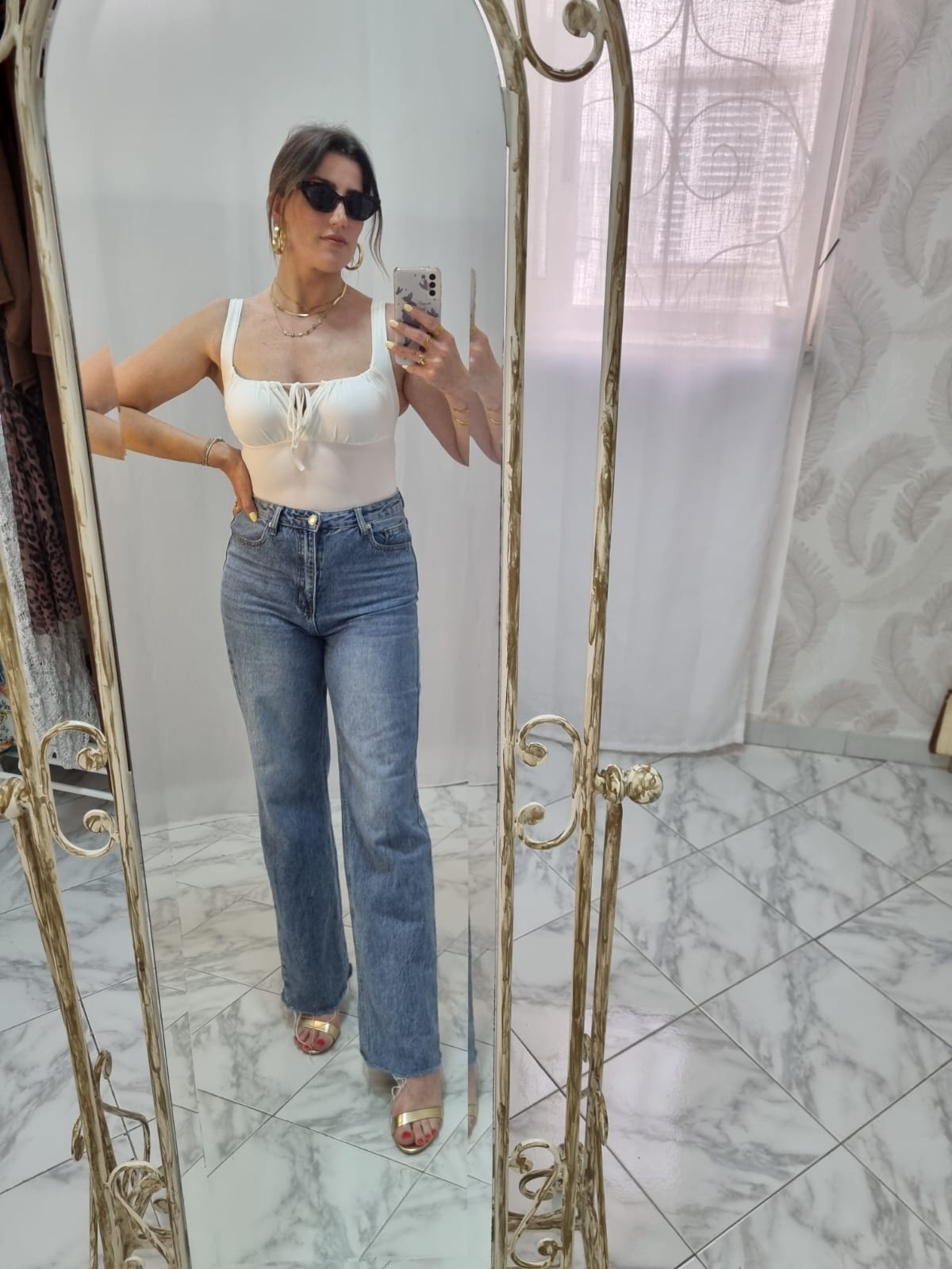 BODY CON COPPETTA E LACCI•BIANCO